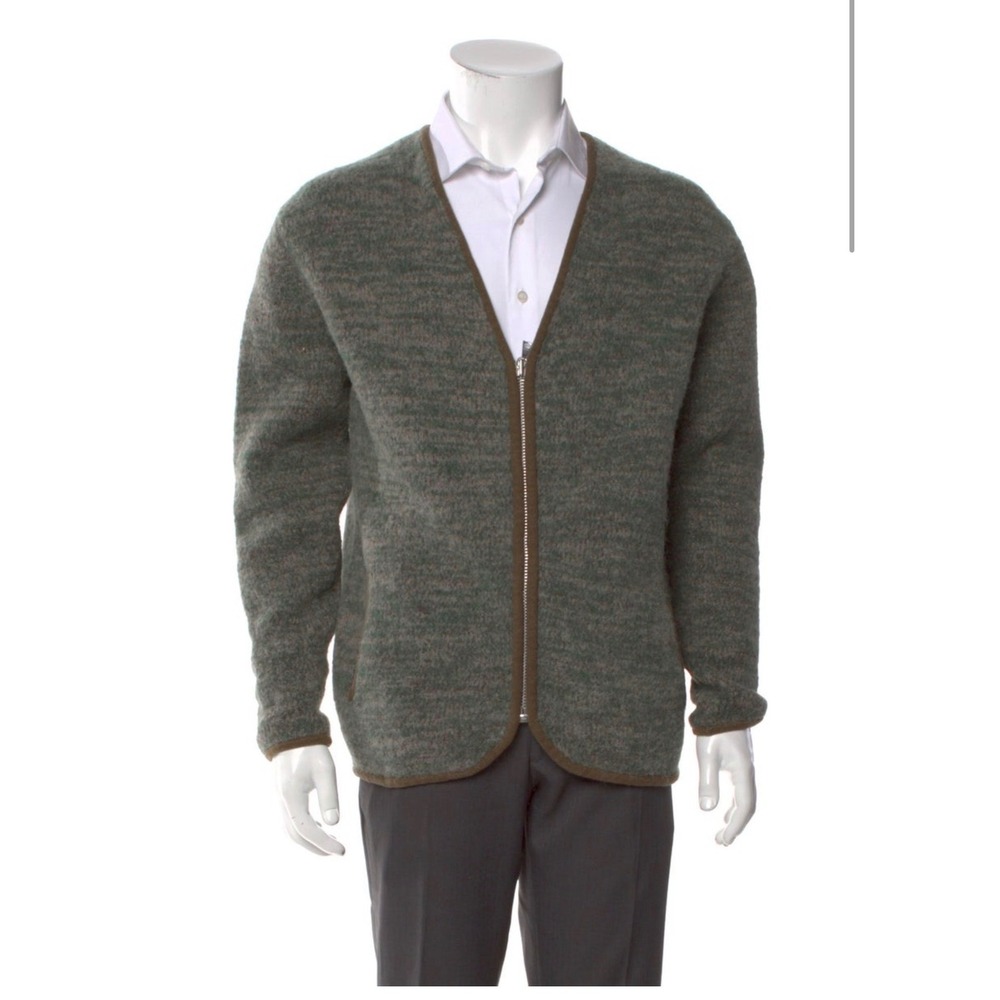 John Elliott Oversized Size 1 Merino Alpaca Wool Blend Cardigan Sweater Green